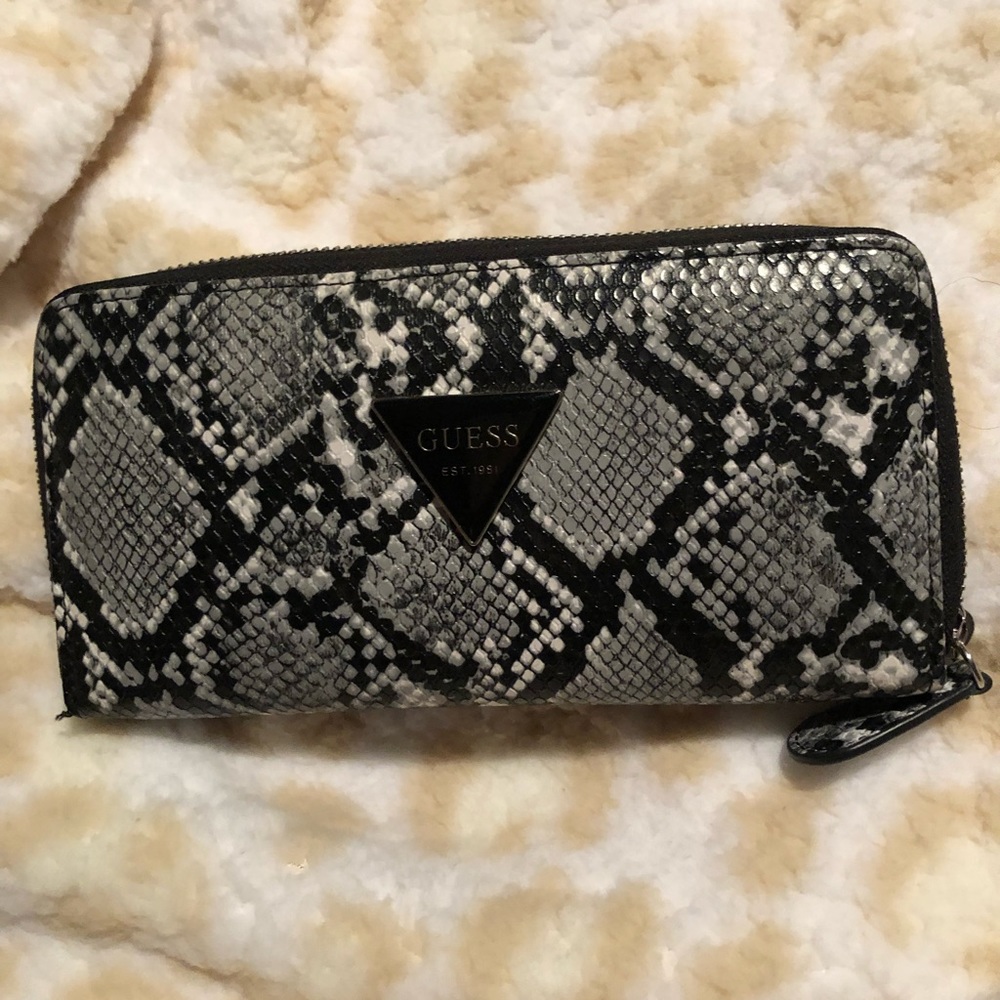 Guess Snake Pattern Zip Around Wallet - image 1